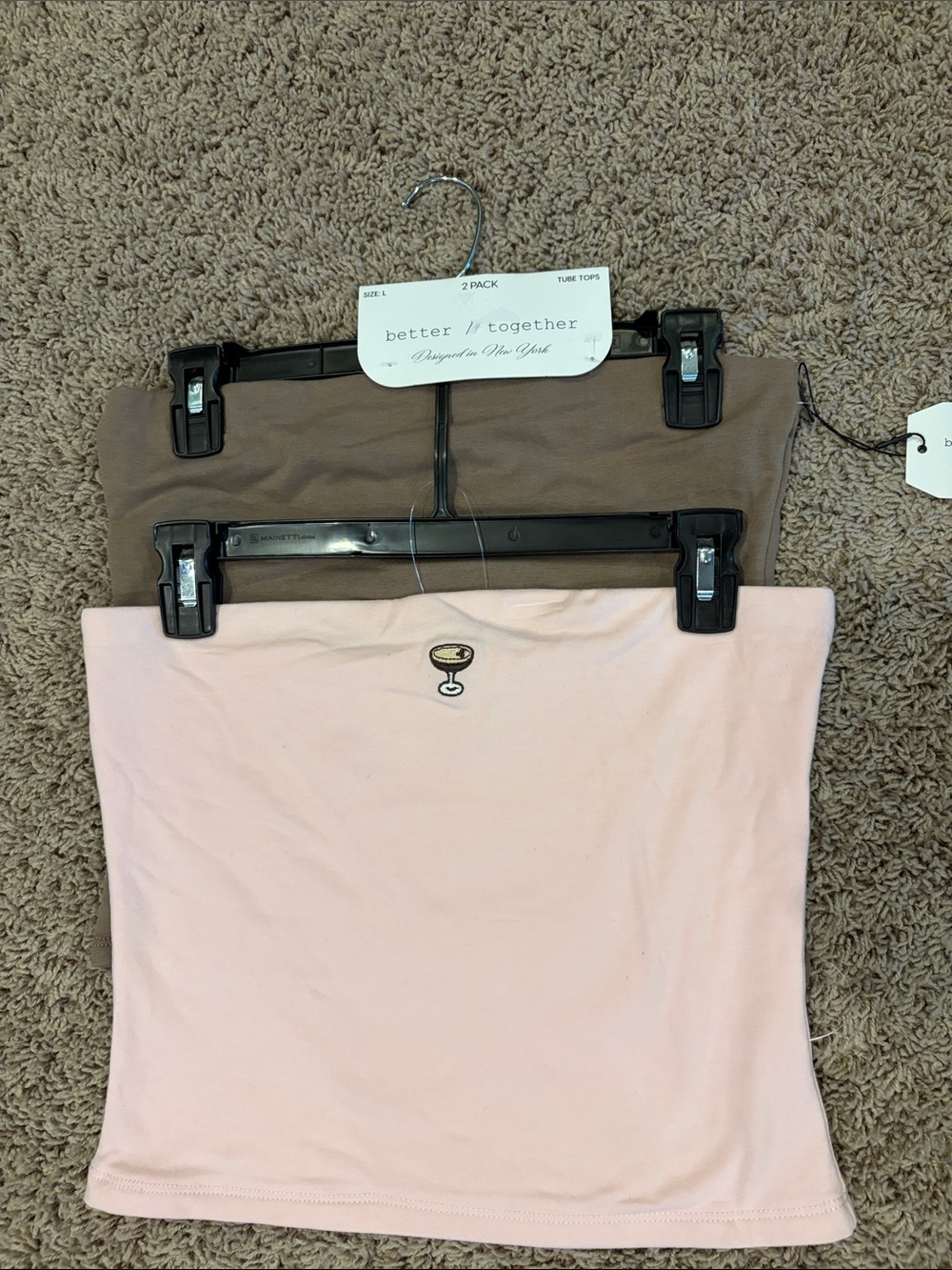 better // together Women’s 2-Pack Tube Tops — Pink & Brown